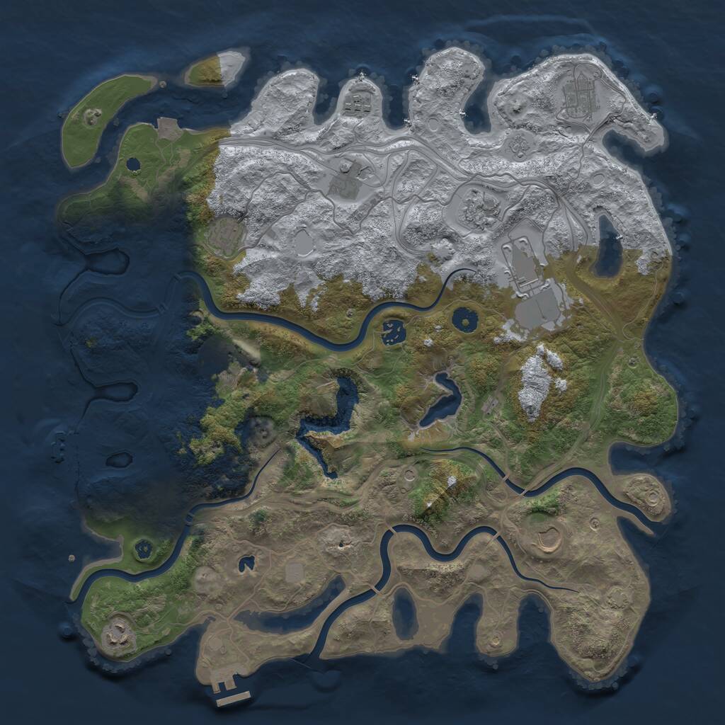 Rust Map: Procedural Map, Size: 4250, Seed: 98753, 16 Monuments