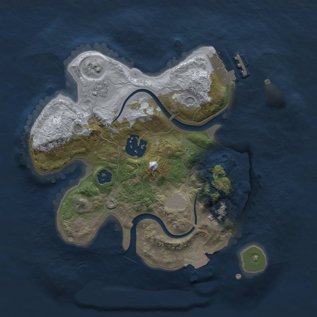 Rust Map: Procedural Map, Size: 2200, Seed: 2812345, 6 Monuments