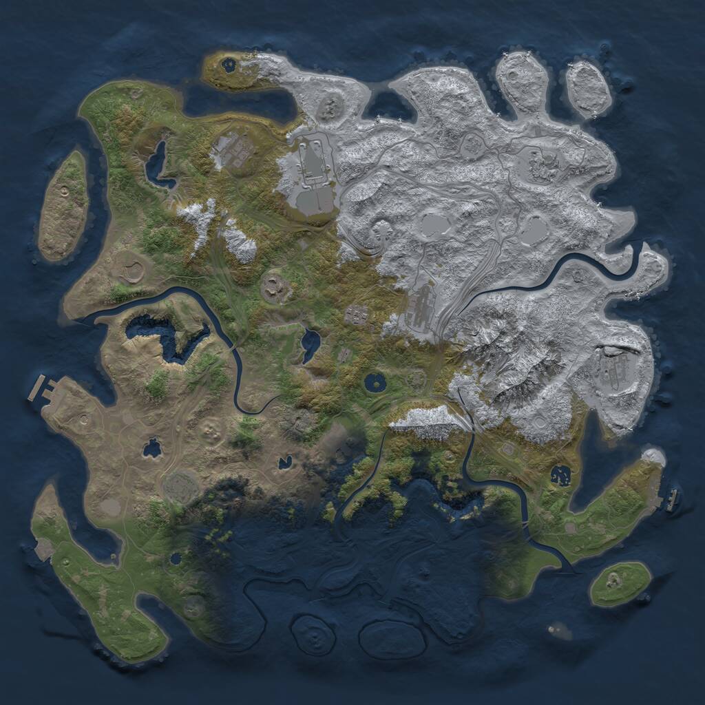 Rust Map: Procedural Map, Size: 5000, Seed: 6626, 17 Monuments