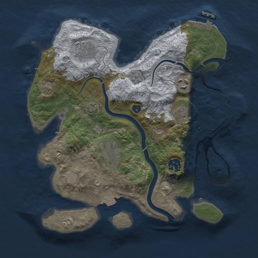 Rust Map: Procedural Map, Size: 3000, Seed: 7026489, 11 Monuments