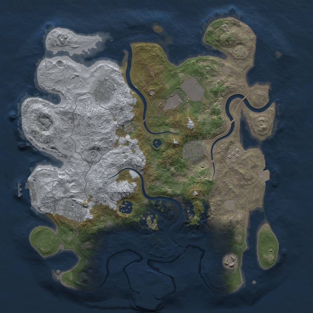 Rust Map: Procedural Map, Size: 3500, Seed: 481984231, 13 Monuments