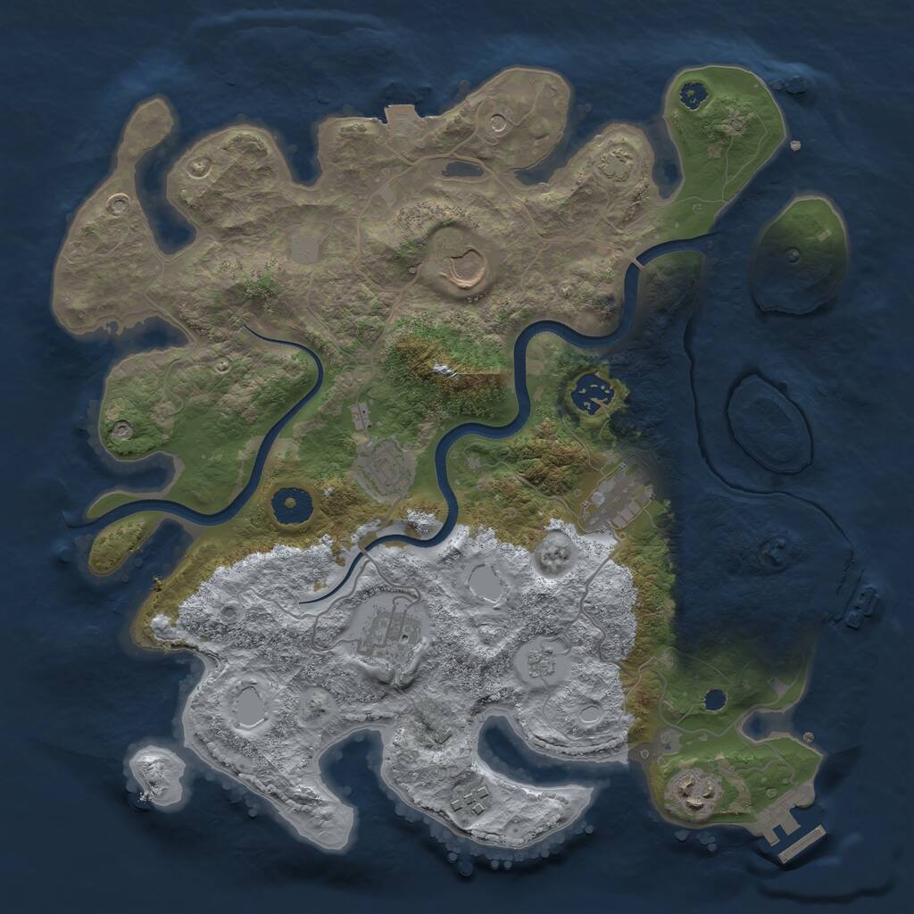 Rust Map: Procedural Map, Size: 3500, Seed: 78456321, 13 Monuments