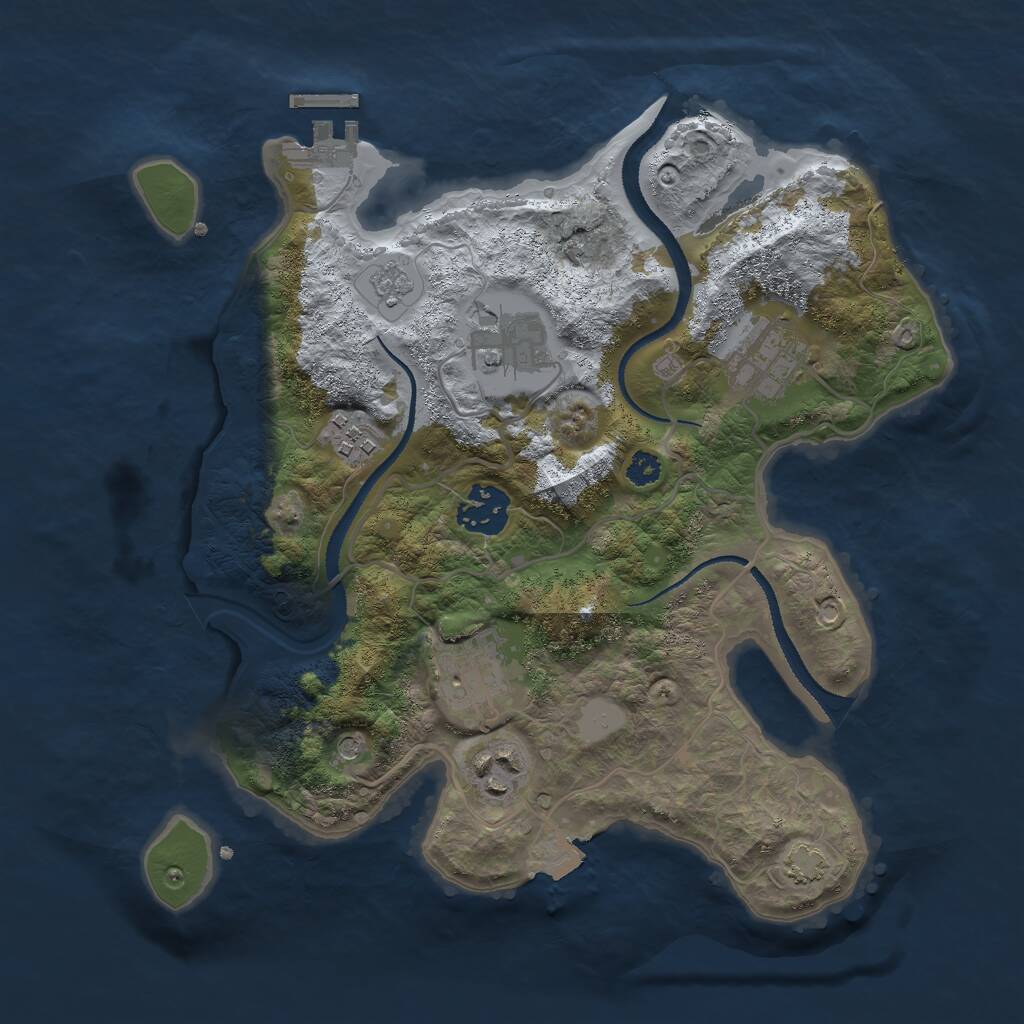 Rust Map: Procedural Map, Size: 3000, Seed: 77121, 11 Monuments