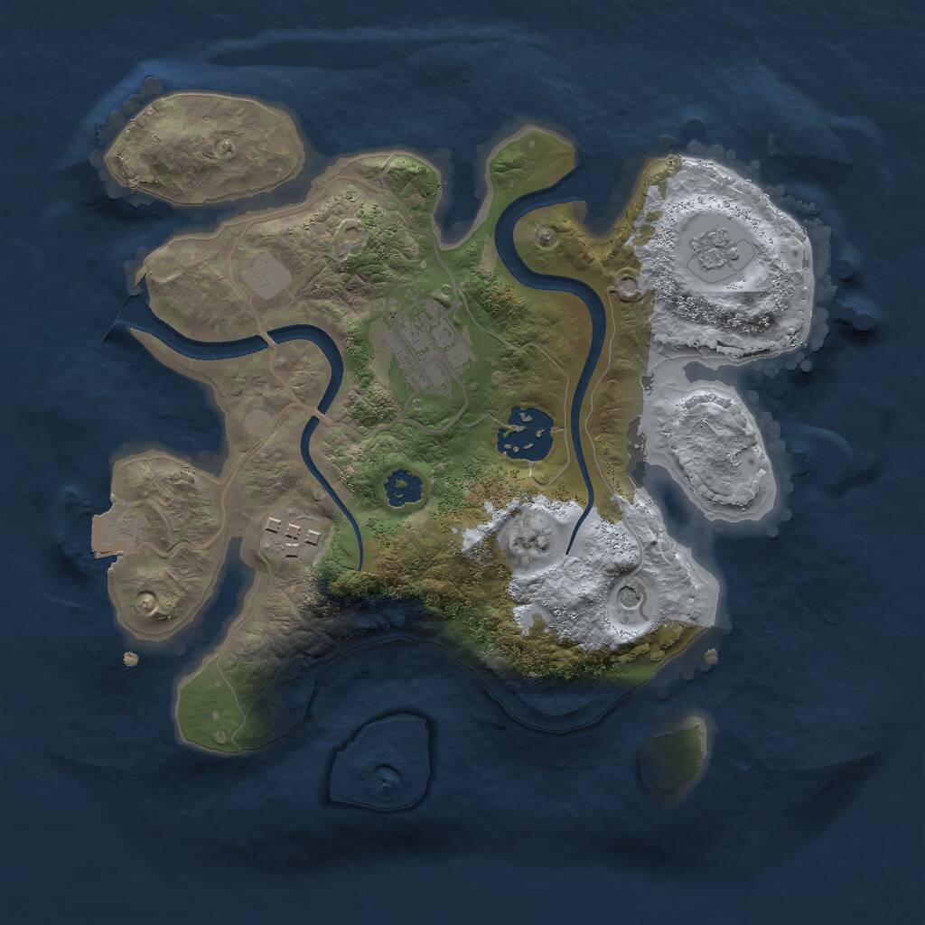 Rust Map: Procedural Map, Size: 2500, Seed: 2014589536, 6 Monuments