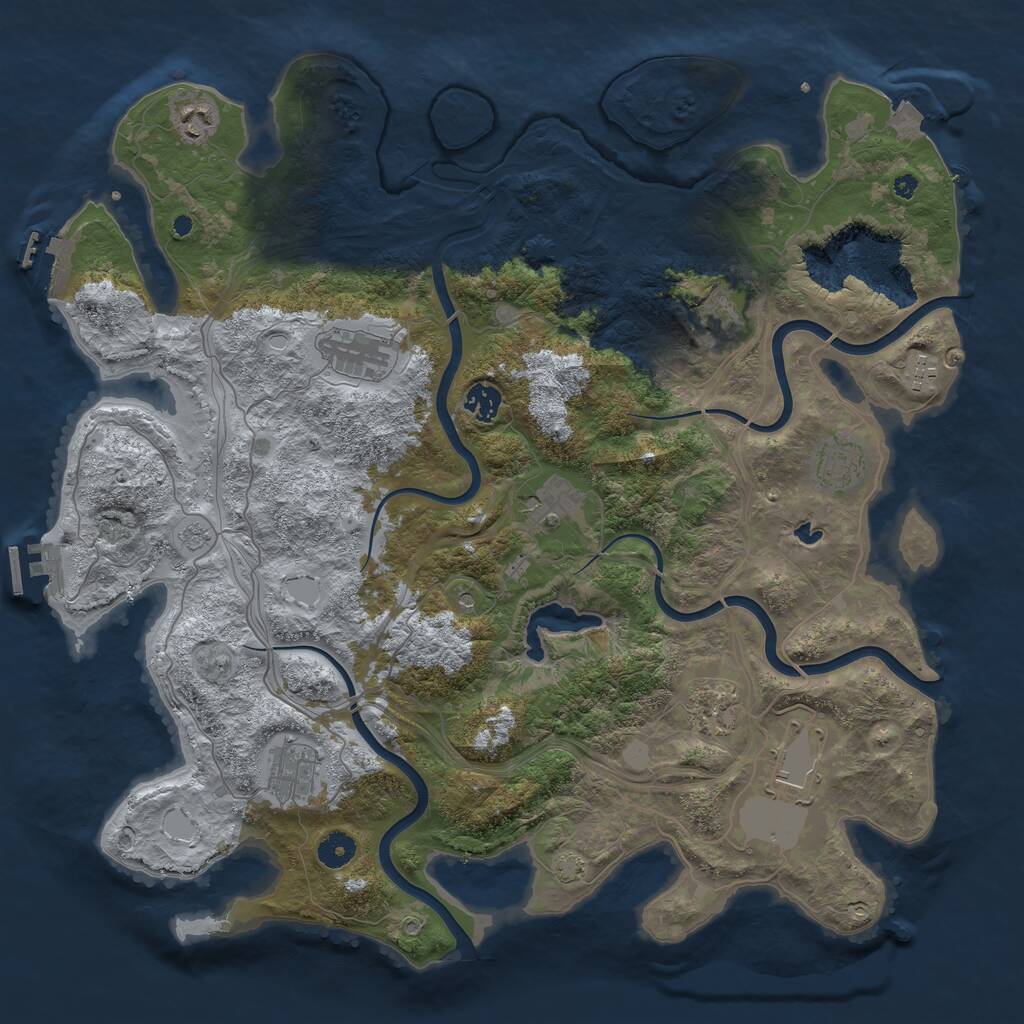 Rust Map: Procedural Map, Size: 4250, Seed: 336822083, 16 Monuments