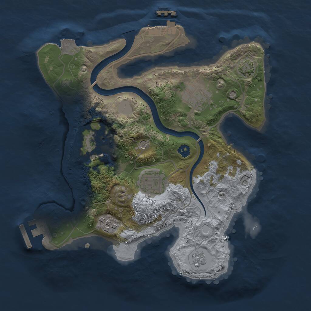 Rust Map: Procedural Map, Size: 2500, Seed: 651095716, 10 Monuments