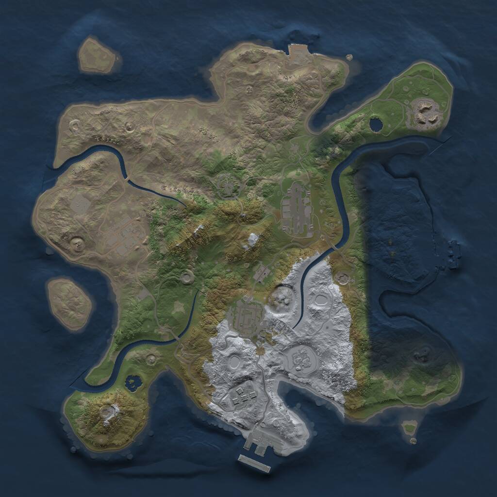 Rust Map: Procedural Map, Size: 3000, Seed: 1447970679, 11 Monuments