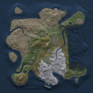 Thumbnail Rust Map: Procedural Map, Size: 3000, Seed: 1447970679, 11 Monuments
