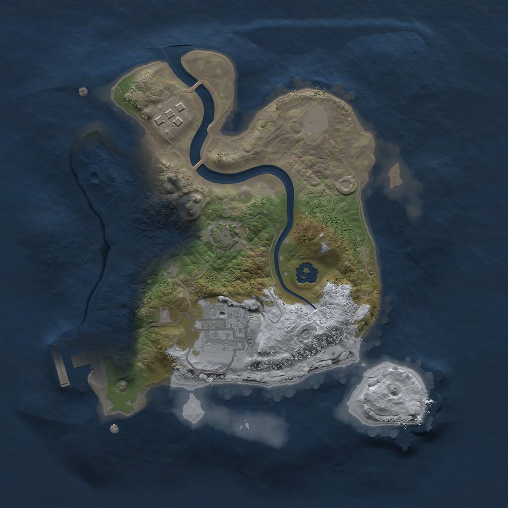 Rust Map: Procedural Map, Size: 2300, Seed: 1338086842, 5 Monuments