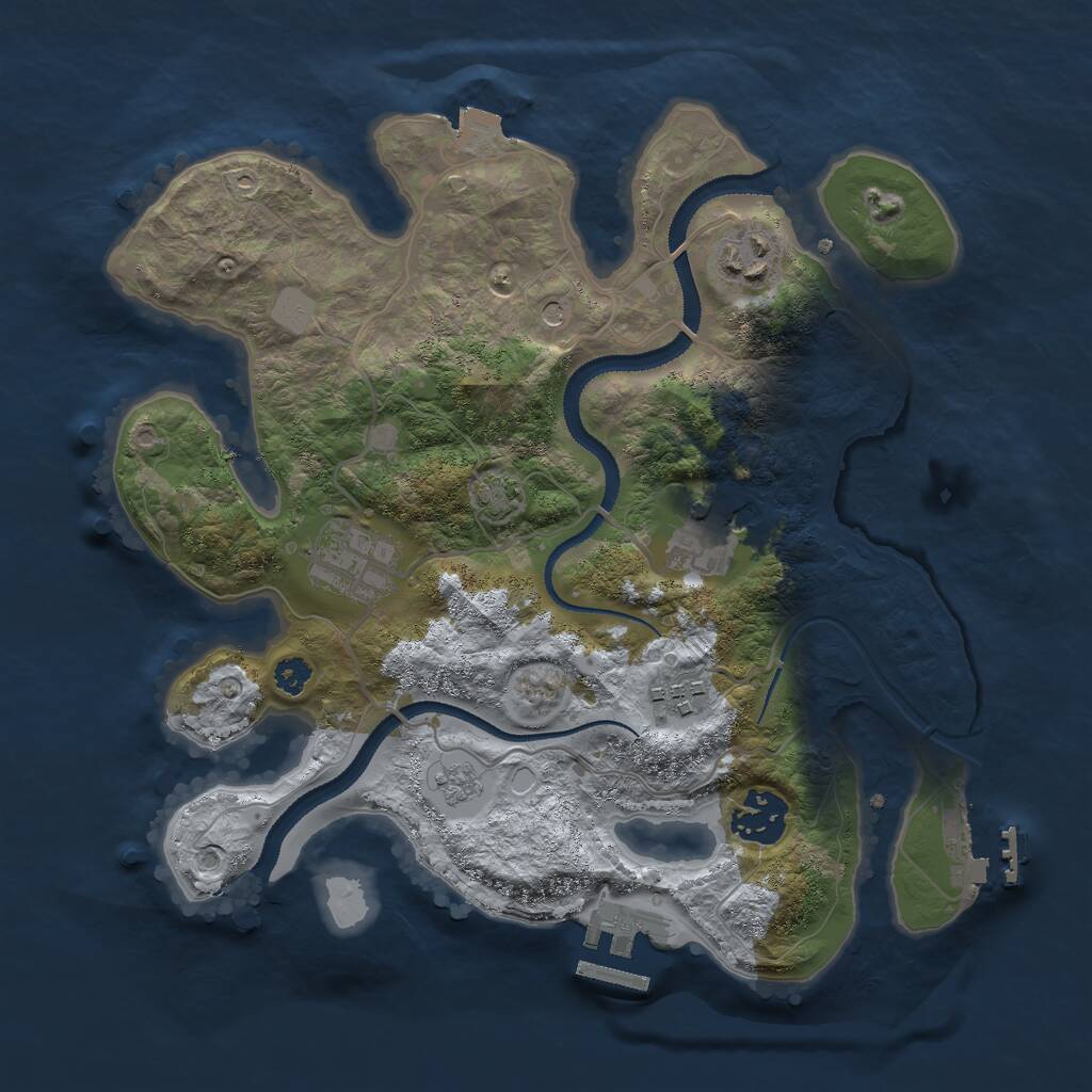 Rust Map: Procedural Map, Size: 3000, Seed: 583271806, 11 Monuments