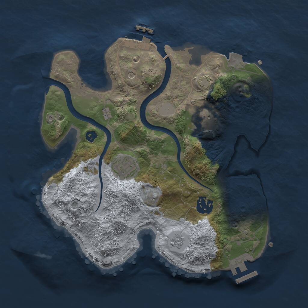 Rust Map: Procedural Map, Size: 2700, Seed: 1776340882, 9 Monuments