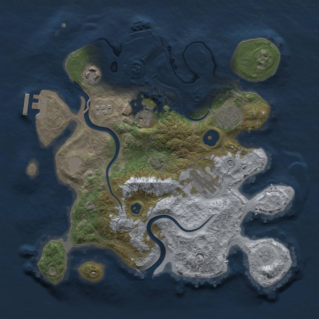 Rust Map: Procedural Map, Size: 3000, Seed: 12291983, 11 Monuments