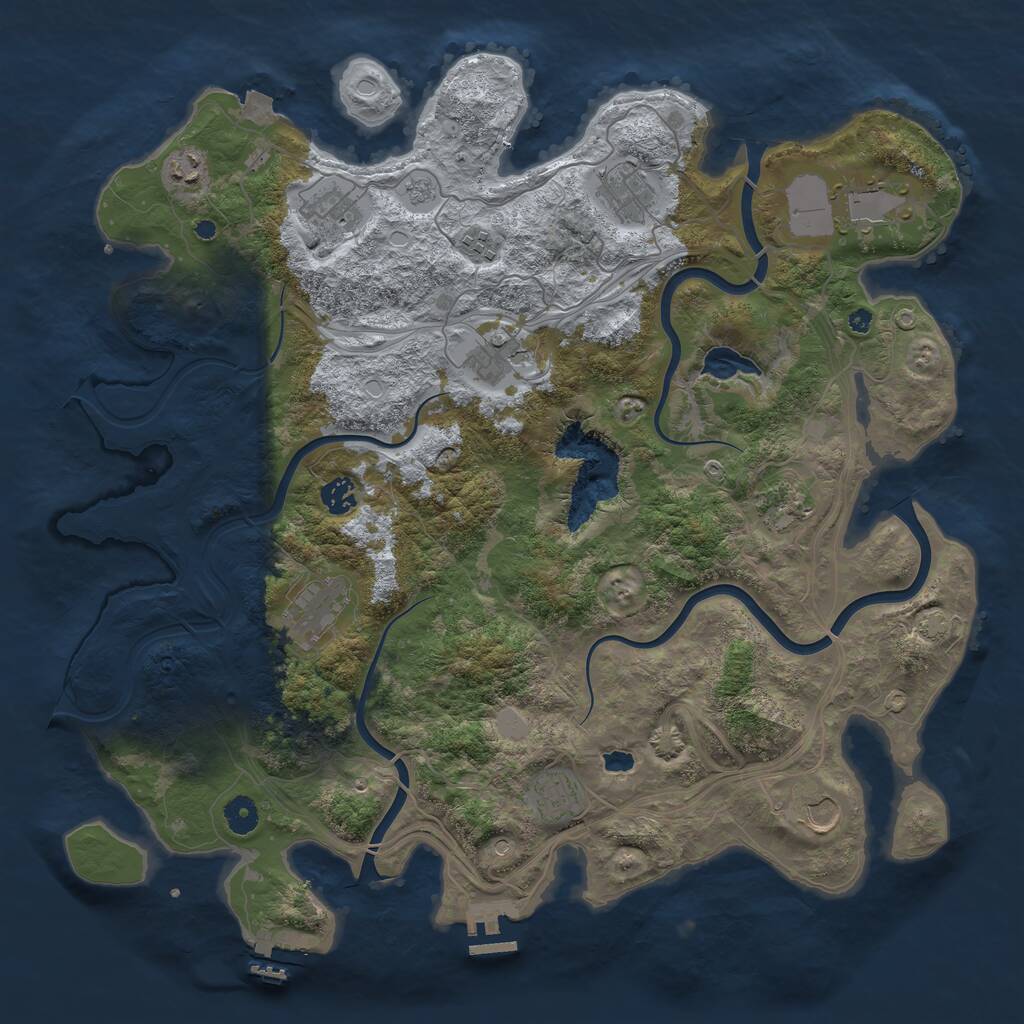 Rust Map: Procedural Map, Size: 4300, Seed: 99034818, 17 Monuments