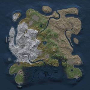 Thumbnail Rust Map: Procedural Map, Size: 3500, Seed: 1233152844, 14 Monuments