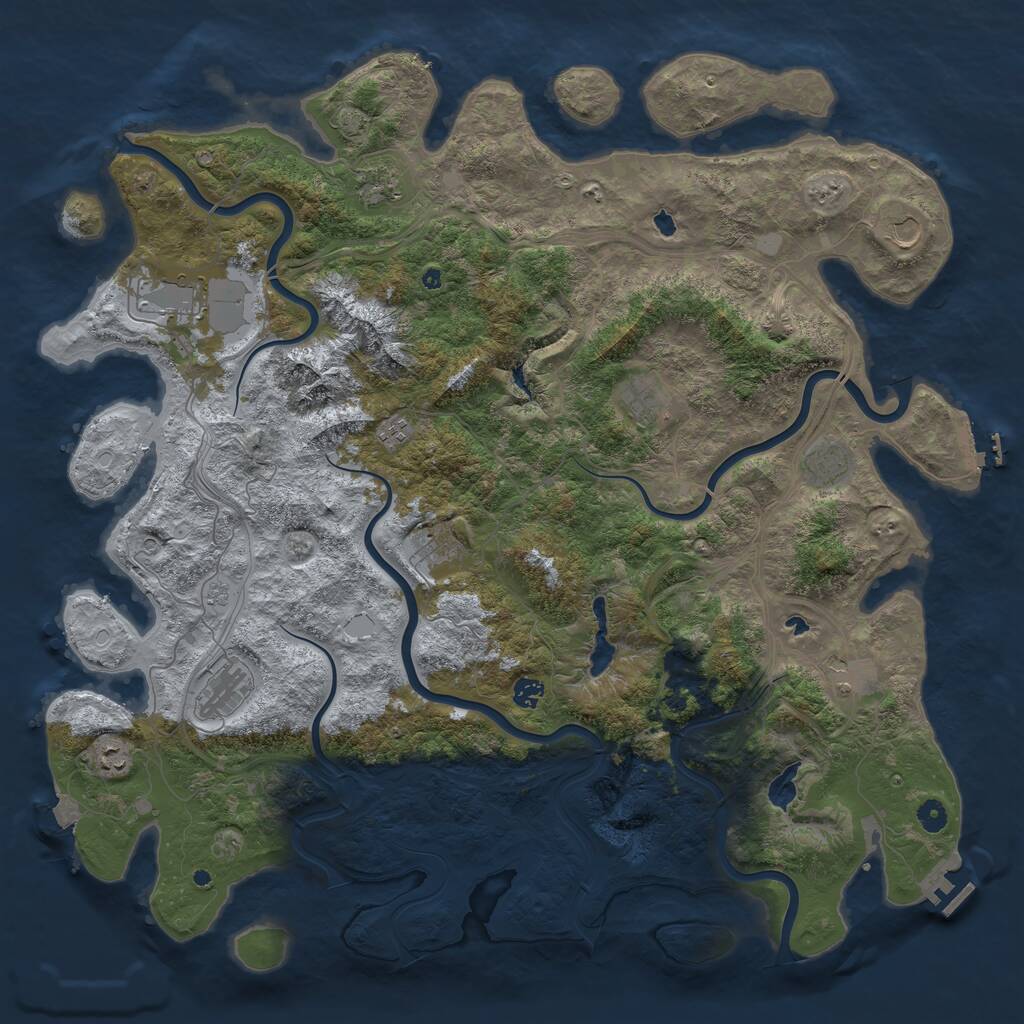 Rust Map: Procedural Map, Size: 5000, Seed: 269812874, 17 Monuments