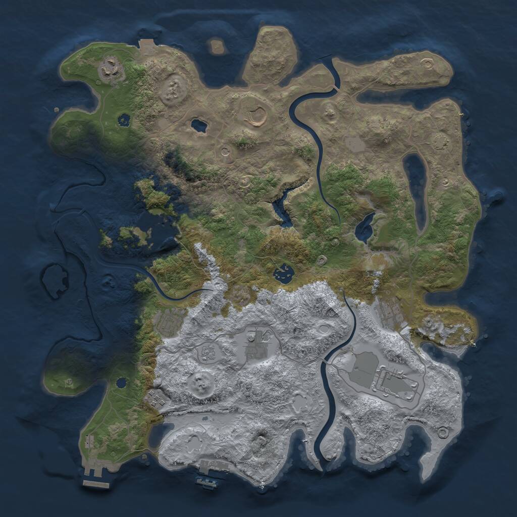 Rust Map: Procedural Map, Size: 4000, Seed: 411176345, 15 Monuments