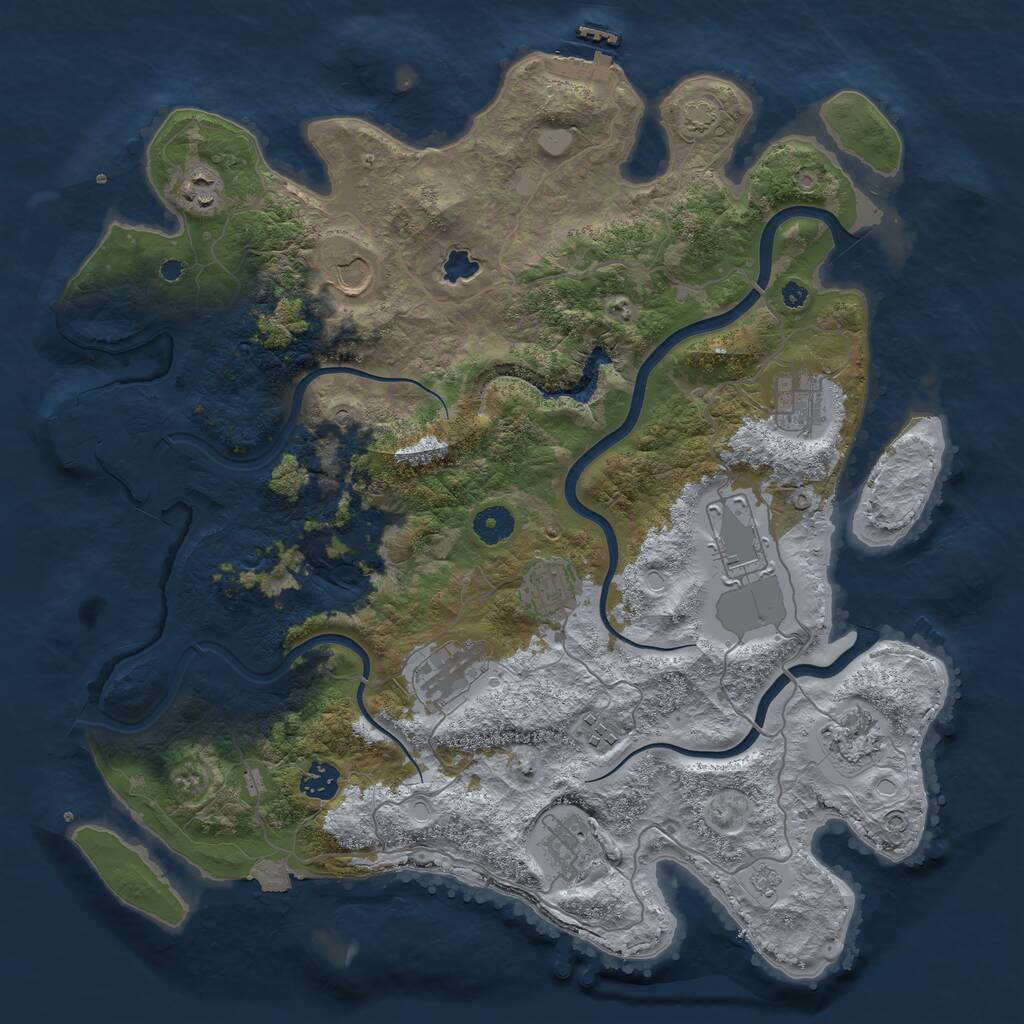 Rust Map: Procedural Map, Size: 4000, Seed: 207662492, 16 Monuments