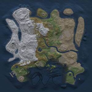 Thumbnail Rust Map: Procedural Map, Size: 3500, Seed: 1737688178, 14 Monuments