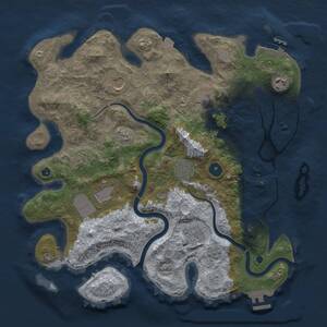 Thumbnail Rust Map: Procedural Map, Size: 3700, Seed: 1300962442, 14 Monuments