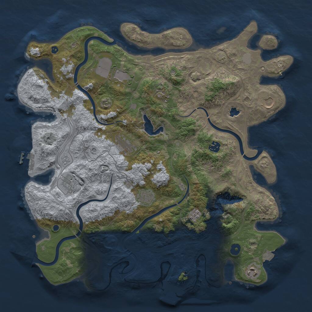 Rust Map: Procedural Map, Size: 4250, Seed: 1304546005, 15 Monuments
