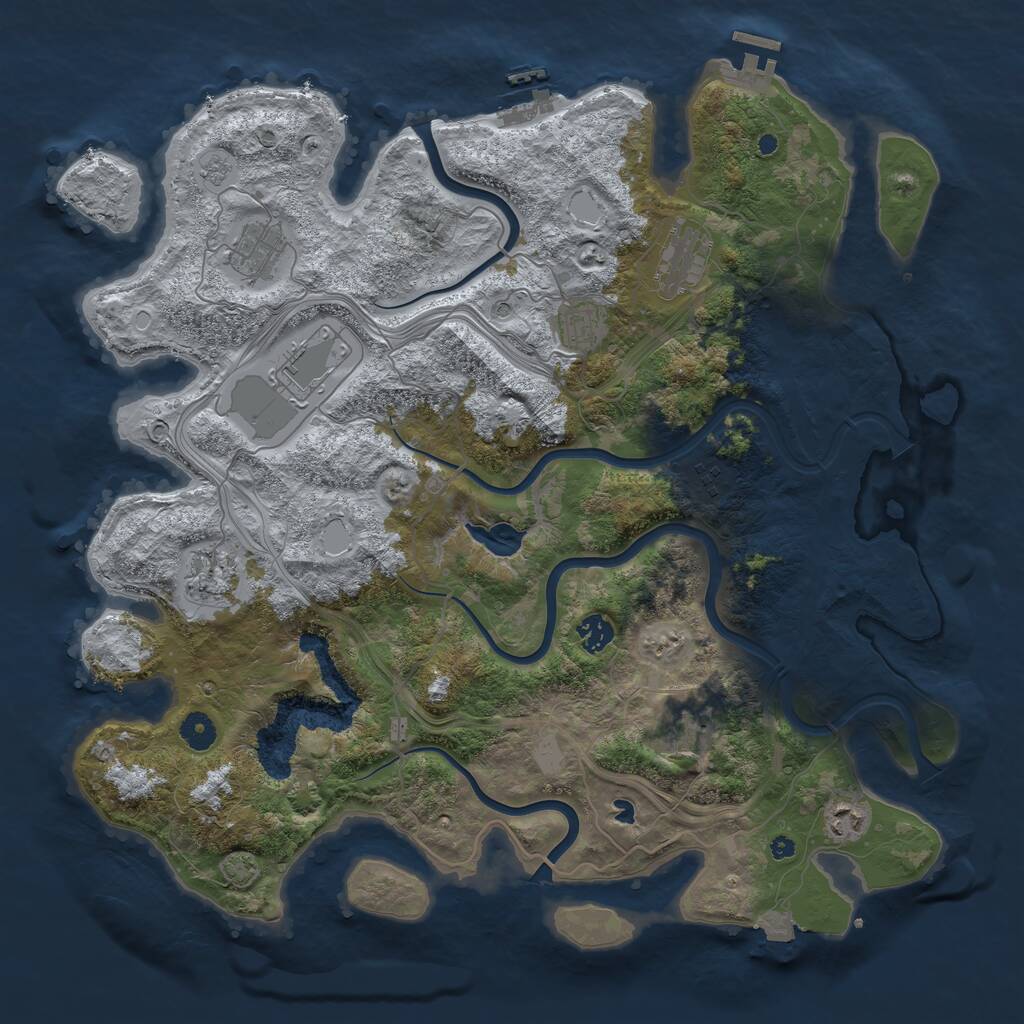 Rust Map: Procedural Map, Size: 4250, Seed: 910111125, 15 Monuments