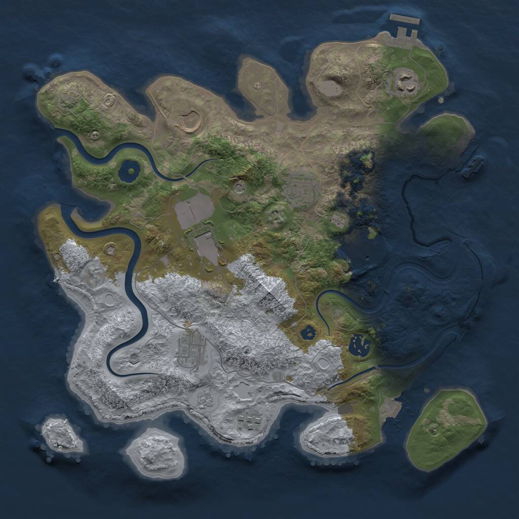 Rust Map: Procedural Map, Size: 3500, Seed: 16289, 14 Monuments