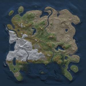 Thumbnail Rust Map: Procedural Map, Size: 4000, Seed: 292119129, 16 Monuments