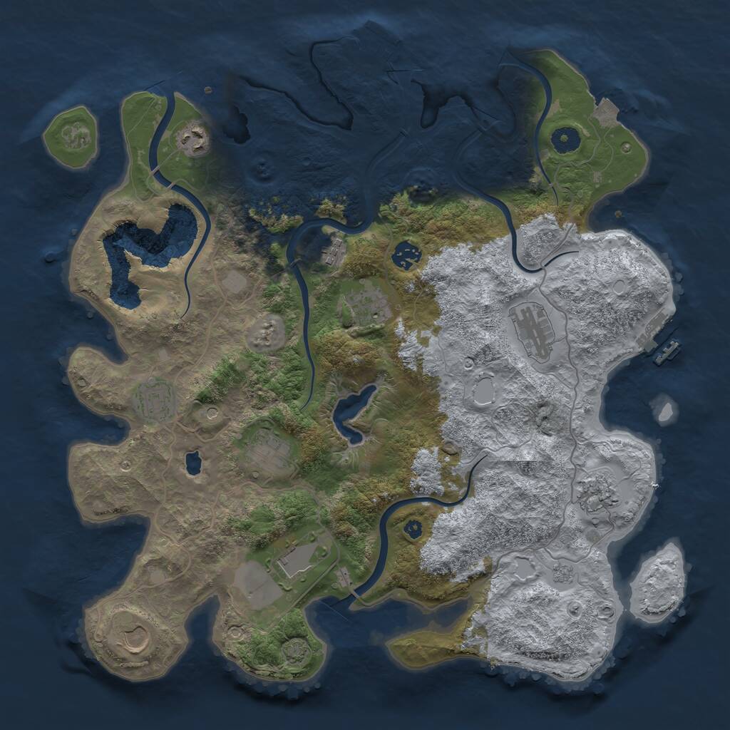 Rust Map: Procedural Map, Size: 4000, Seed: 49823, 16 Monuments