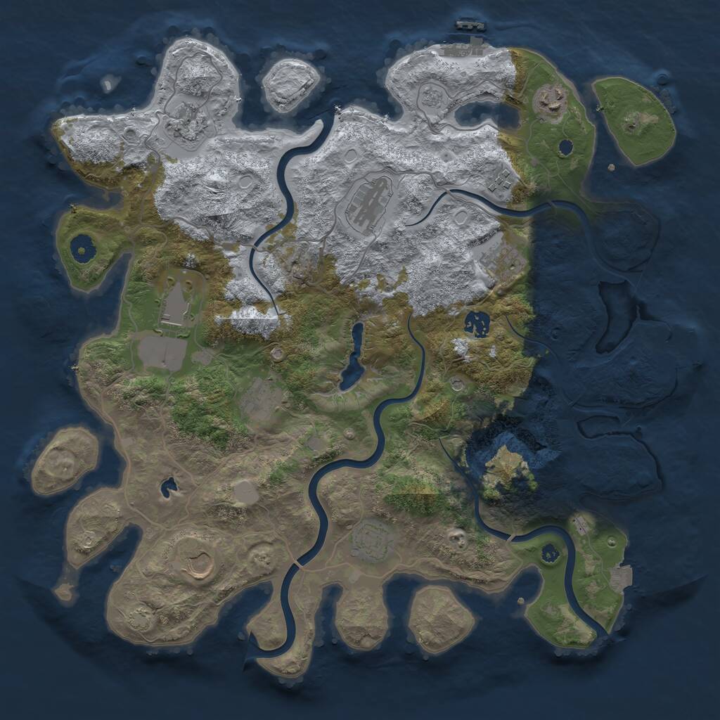 Rust Map: Procedural Map, Size: 4050, Seed: 1952009822, 16 Monuments