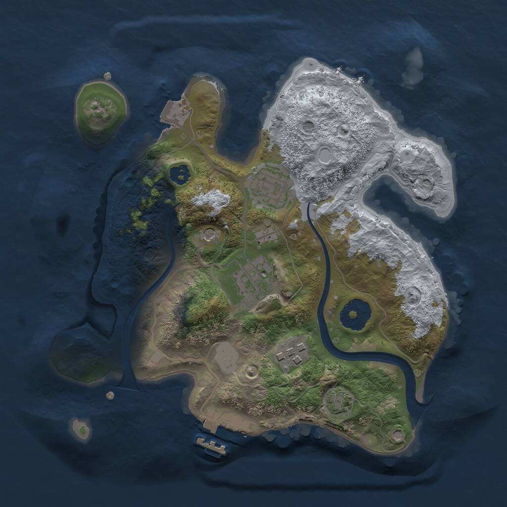 Rust Map: Procedural Map, Size: 2500, Seed: 1514250, 7 Monuments