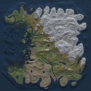 Thumbnail Rust Map: Procedural Map, Size: 4950, Seed: 31523, 17 Monuments