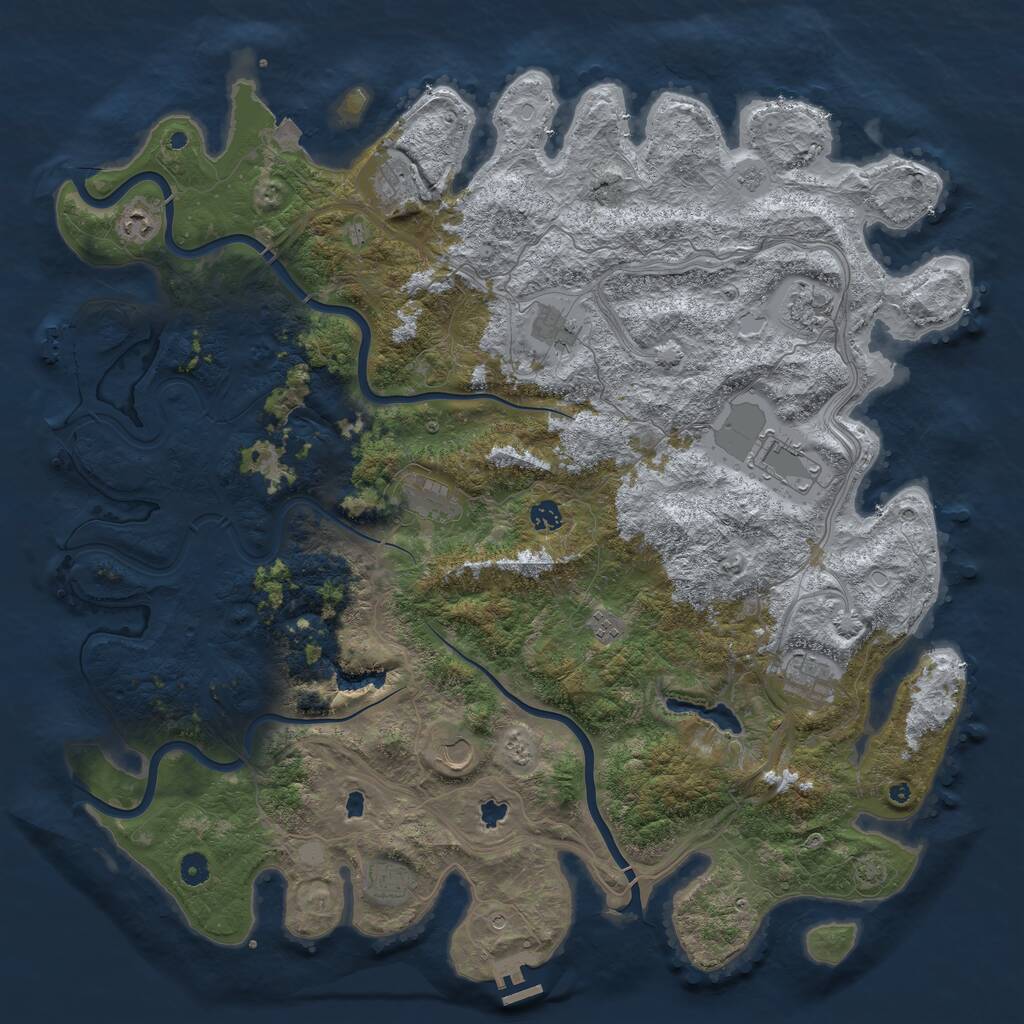 Rust Map: Procedural Map, Size: 4950, Seed: 31523, 17 Monuments