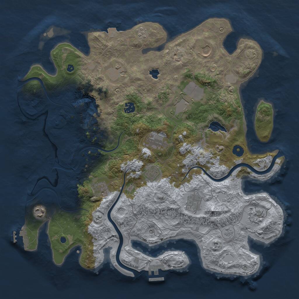 Rust Map: Procedural Map, Size: 4000, Seed: 9120648, 17 Monuments