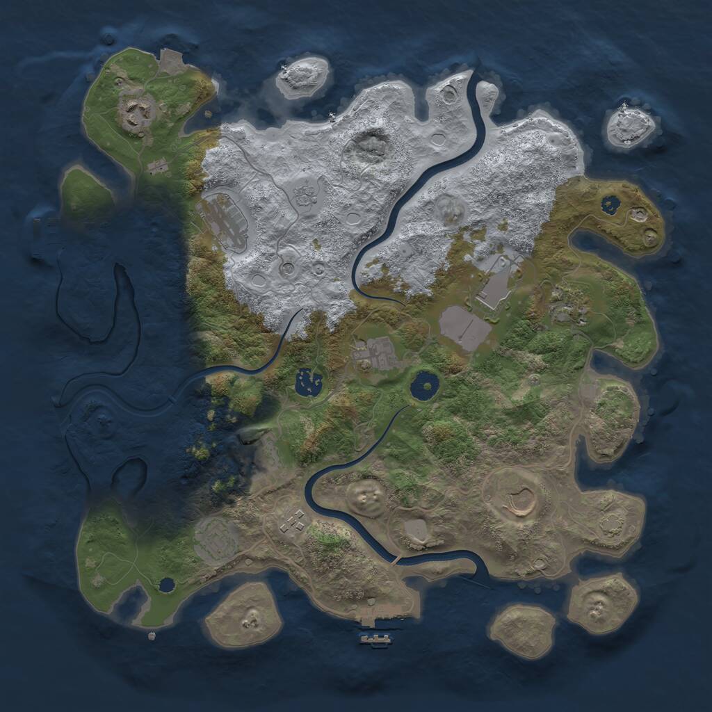 Rust Map: Procedural Map, Size: 3750, Seed: 1367890697, 16 Monuments