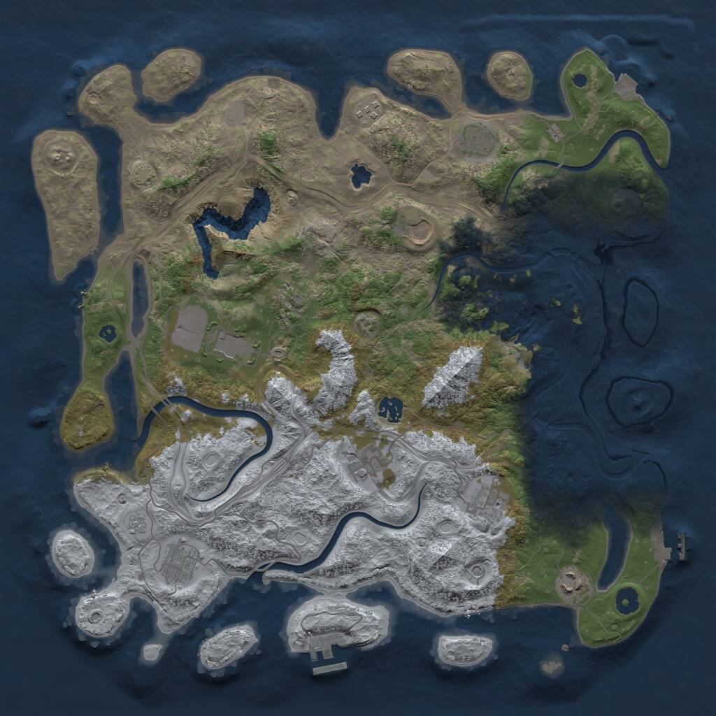 Rust Map: Procedural Map, Size: 4250, Seed: 643835768, 16 Monuments
