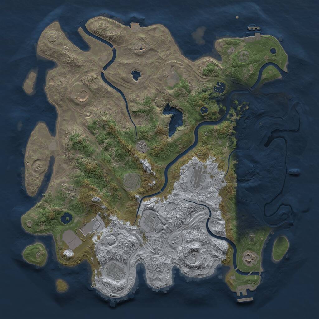 Rust Map: Procedural Map, Size: 4250, Seed: 948363605, 17 Monuments