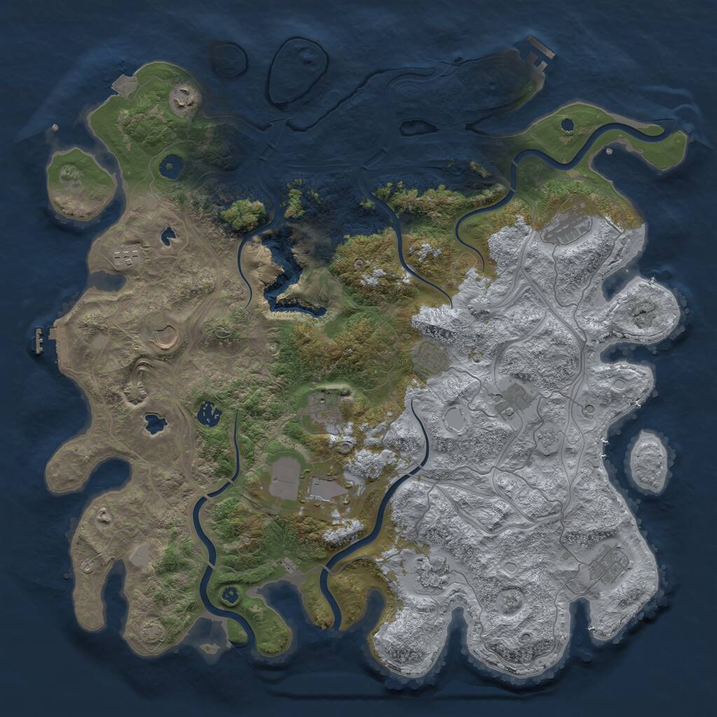 Rust Map: Procedural Map, Size: 4500, Seed: 186786710, 17 Monuments