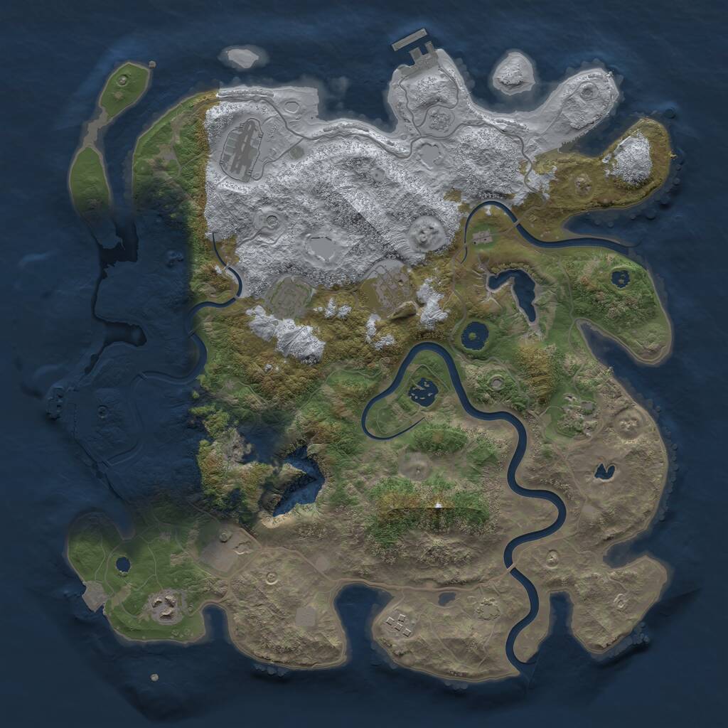 Rust Map: Procedural Map, Size: 4000, Seed: 1355668254, 14 Monuments