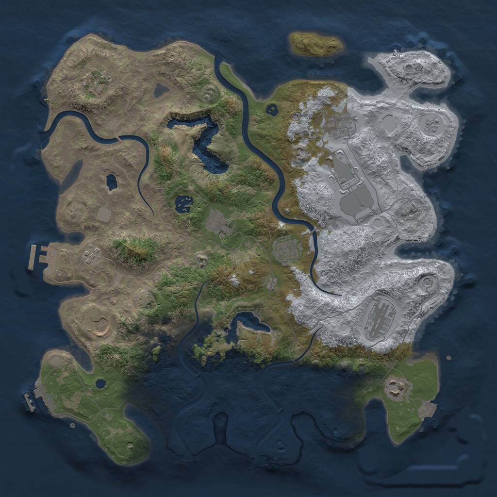 Rust Map: Procedural Map, Size: 4000, Seed: 603201725, 16 Monuments