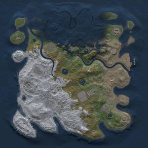 Thumbnail Rust Map: Procedural Map, Size: 3750, Seed: 70, 16 Monuments