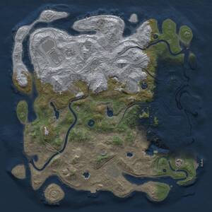 Thumbnail Rust Map: Procedural Map, Size: 4500, Seed: 877826382, 15 Monuments