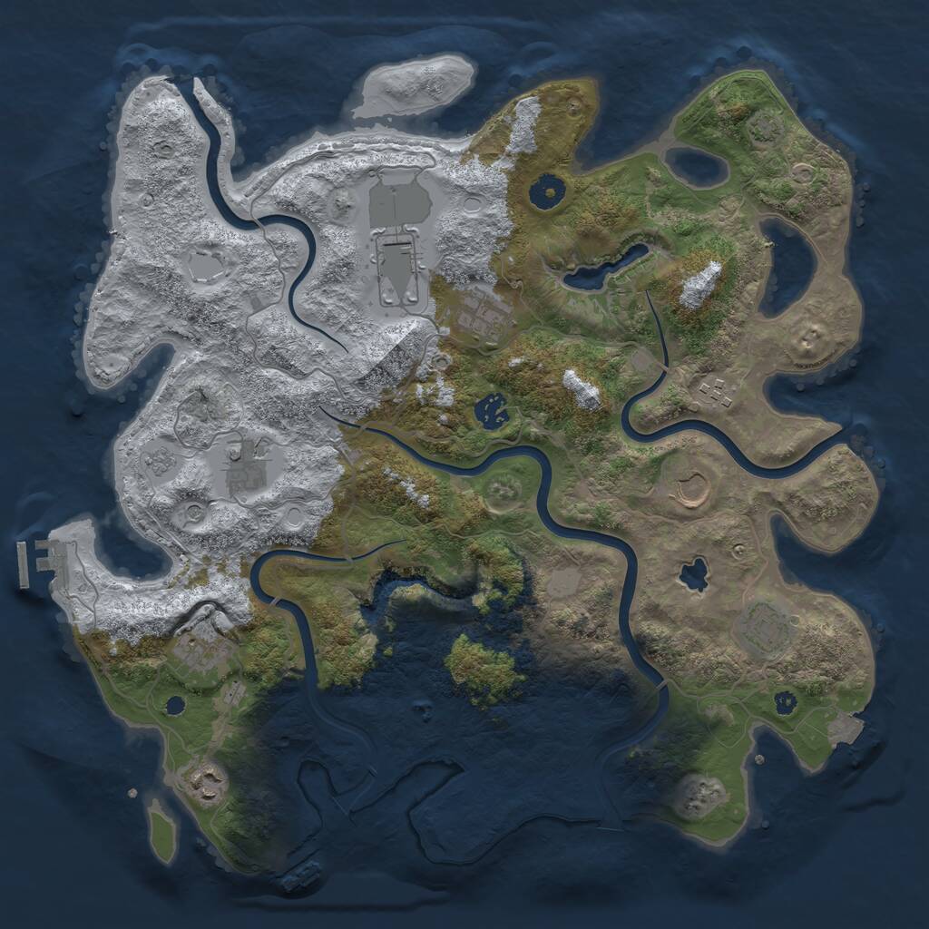 Rust Map: Procedural Map, Size: 4000, Seed: 1908658256, 15 Monuments