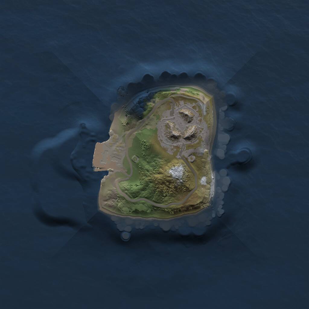 Rust Map: Procedural Map, Size: 1250, Seed: 767676, 2 Monuments