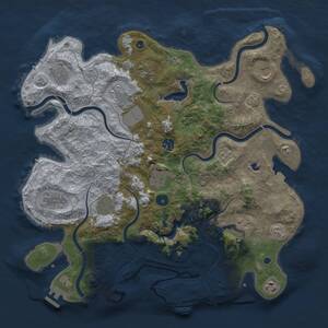 Thumbnail Rust Map: Procedural Map, Size: 4050, Seed: 791196885, 17 Monuments