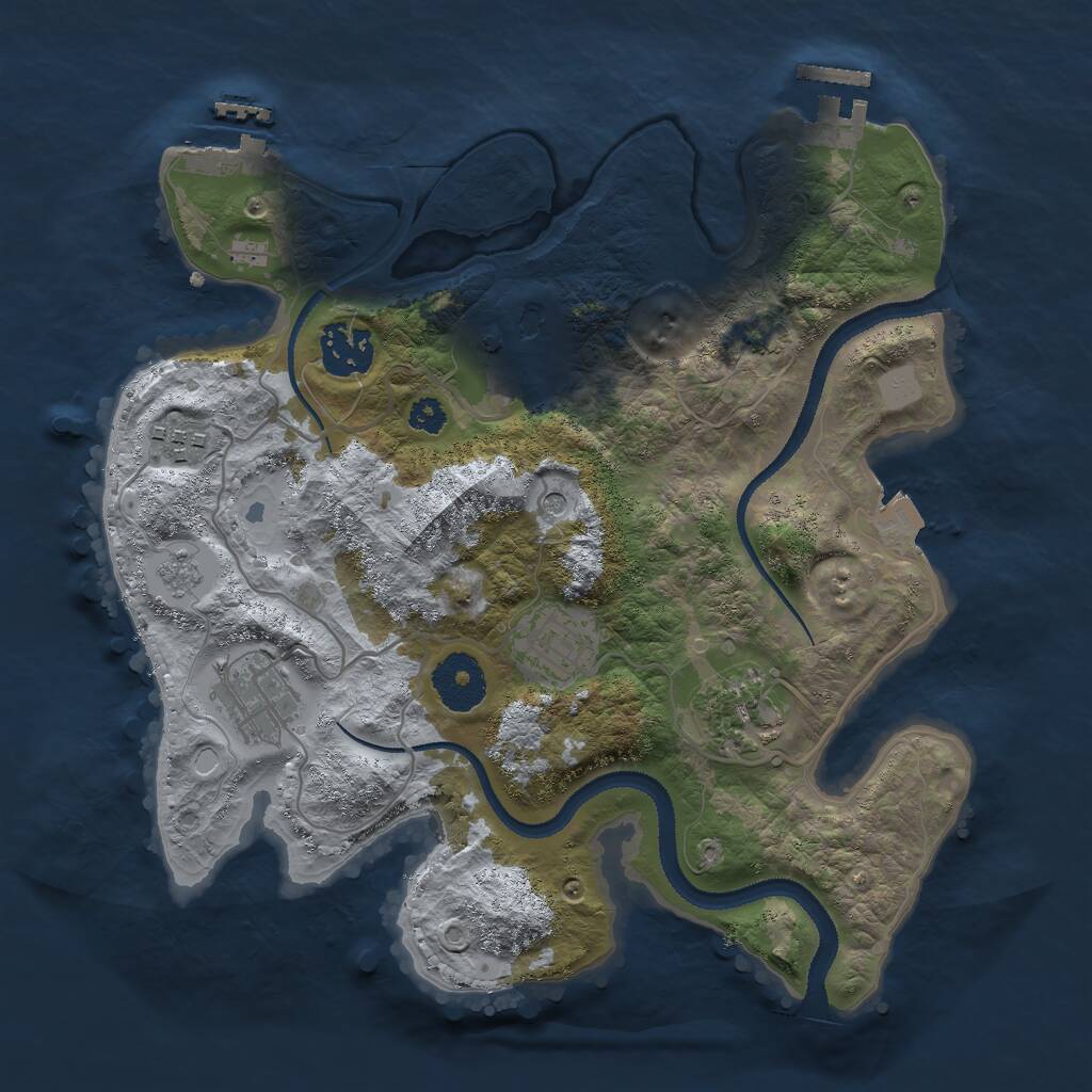 Rust Map: Procedural Map, Size: 3000, Seed: 1868910976, 12 Monuments