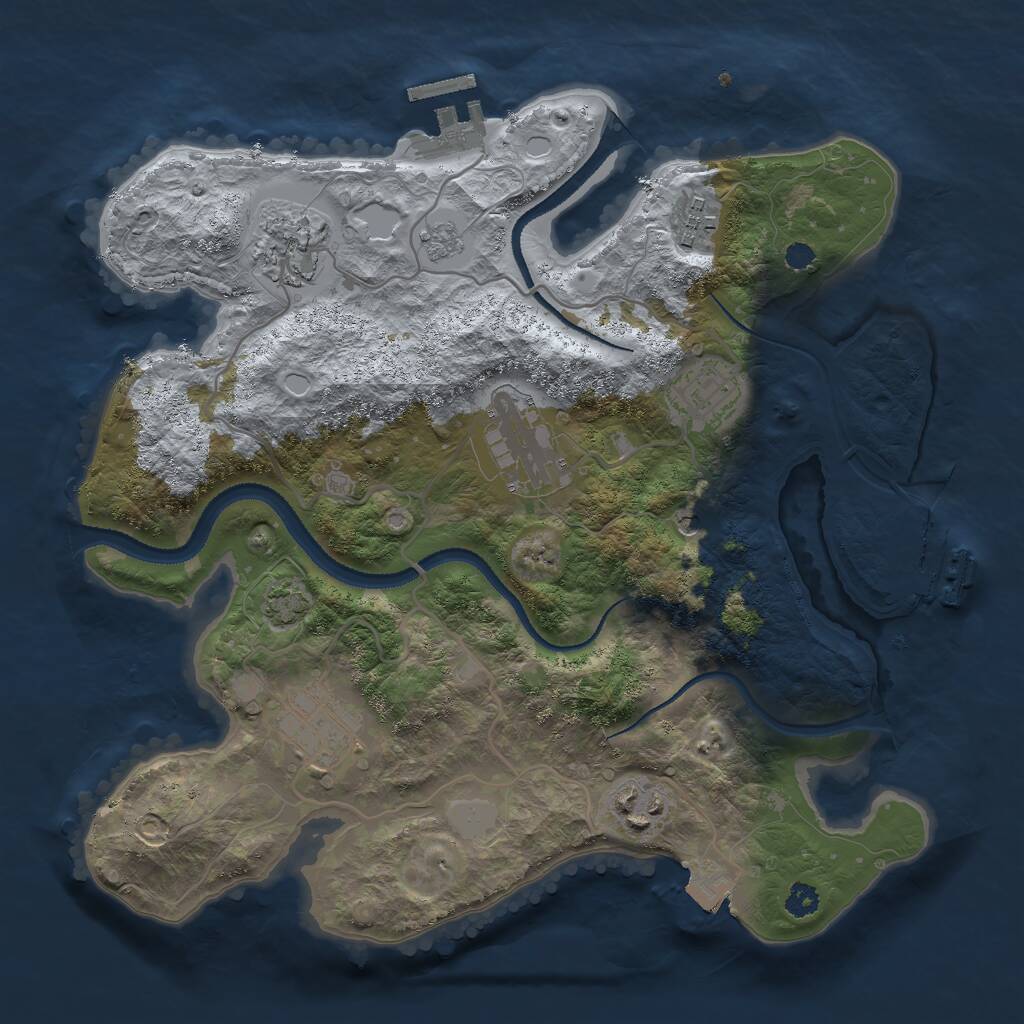 Rust Map: Procedural Map, Size: 3000, Seed: 1717936784, 12 Monuments