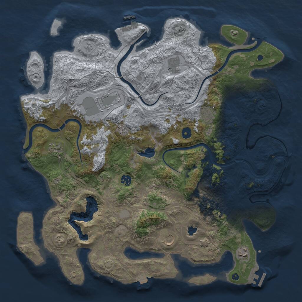Rust Map: Procedural Map, Size: 4250, Seed: 241327067, 14 Monuments