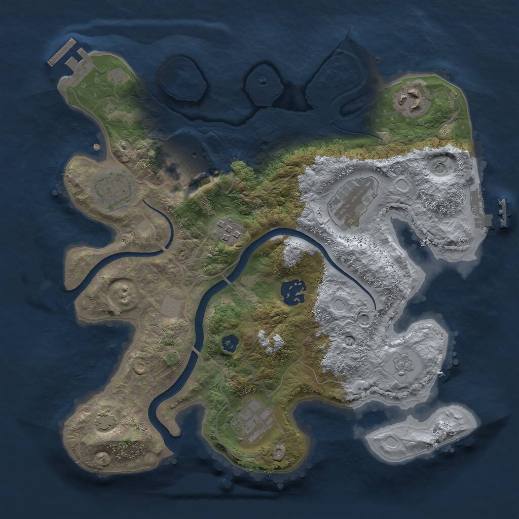 Rust Map: Procedural Map, Size: 3000, Seed: 49823, 13 Monuments