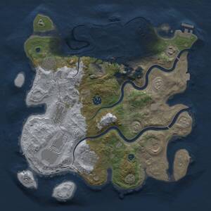Thumbnail Rust Map: Procedural Map, Size: 3500, Seed: 1227282121, 15 Monuments