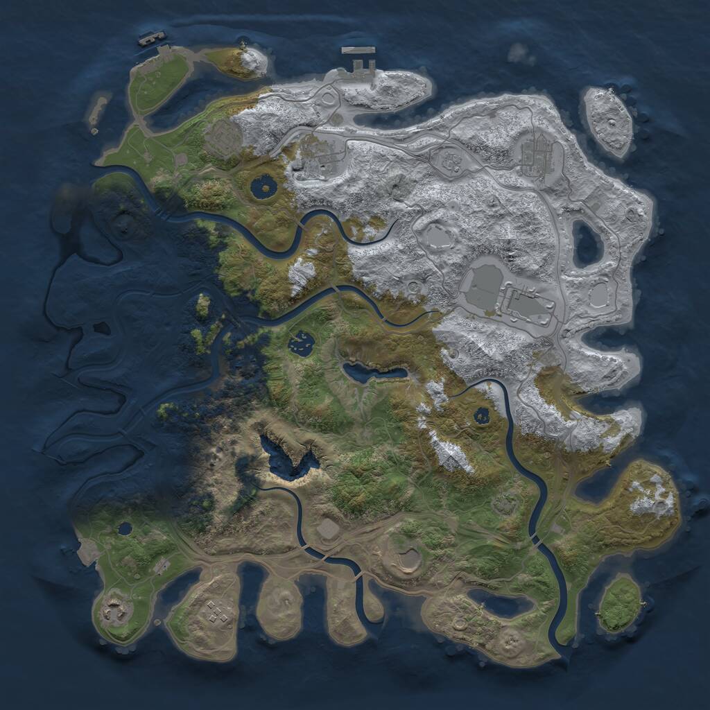 Rust Map: Procedural Map, Size: 4250, Seed: 394645797, 14 Monuments